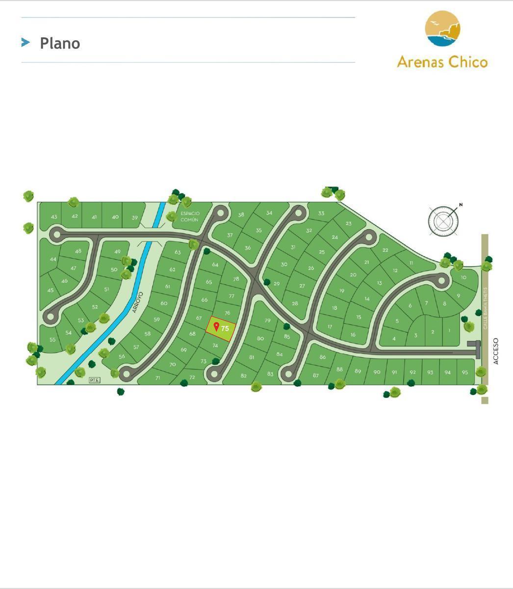 Lote N° 75 de 609,05 metros en Arenas Chico