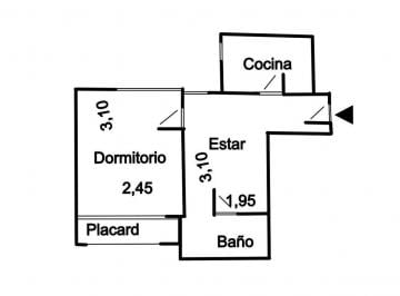 Departamento de 1 ambiente, Monserrat · Depto Alquiler 2 Ambientes
