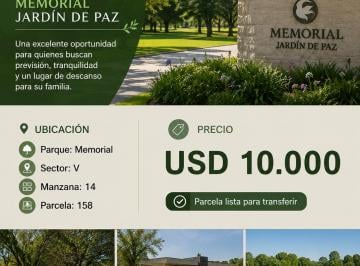 Bóveda, nicho o parcela , Pilar · Vendo Parcela – Memorial Jardín de Paz