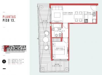 Departamento · 38m² · 2 Ambientes · Venta • Maker Nuñez • 2 Ambientes