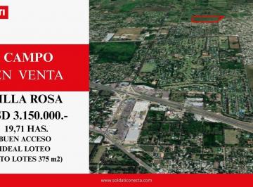 Terreno · 197100m² · 19,71 Has en Venta - Apto Desarrollo de Barrio Privado - Villa Rosa - Pilar