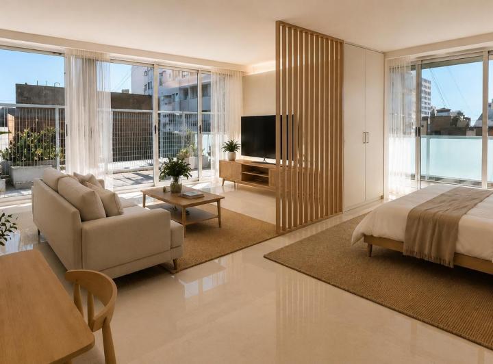 Departamento de un Ambiente Amplio Divisible Hasta 3 Ambientes con Terraza y Amenities - Retiro