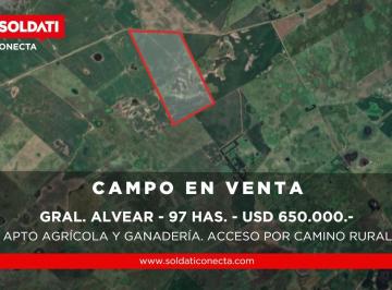 Campo · 970000ha · Campo de 97 Ha en General Alvear – Apto Agrícola Ganadero - Venta