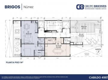 Departamento · 54m² · 2 Ambientes · Venta, Departamento, 2 Ambientes, Pozo, Balcón Aterrazado, Núñez