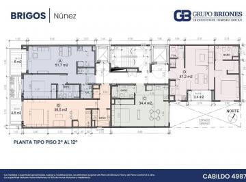Departamento · 51m² · 2 Ambientes · Venta, Departamento, 2 Ambientes, Pozo, Balcon Aterrazado, Núñez