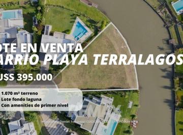 Terreno · 1070m² · Lote Fondo Laguna Terralagos Canning Barrio Playa