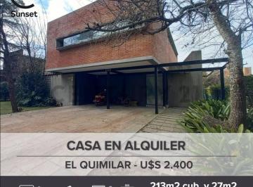 Casa · 213m² · 4 Ambientes · 2 Cocheras · Casa en Alquiler en El Quimilar 3 Dorm.