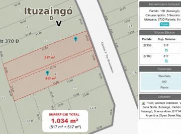 Terreno · 1034m² · Terreno en Venta Ituzaingo Norte, 1000 m