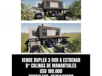 Casa · 180m² · 5 Ambientes · 2 Cocheras · Duplex a Estrenar 3 Dorm - B° Colinas de Manantiales