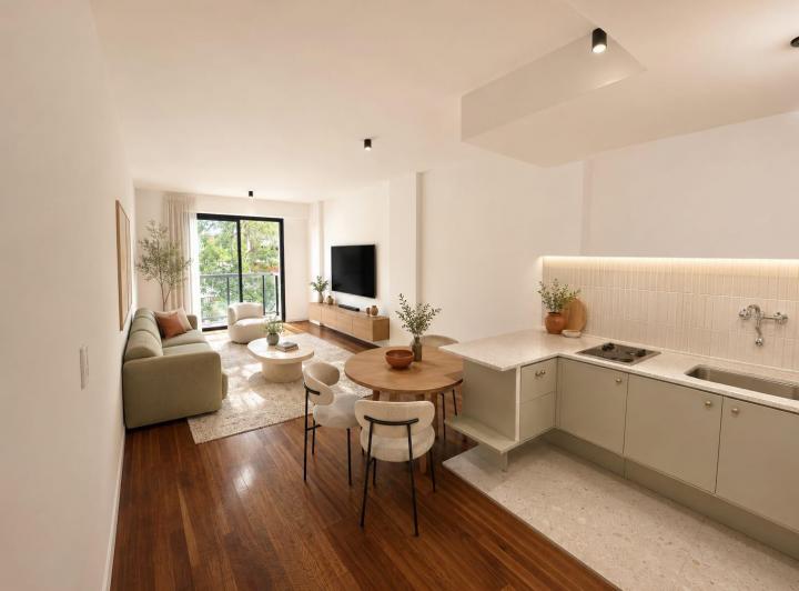 En Venta Monoambiente Moderno con Balcón Al Frente en Brasil 1500