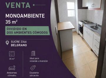Departamento de 1 ambiente, Belgrano · Monoambiente con Dormitorio Dividido en Venta Belgrano