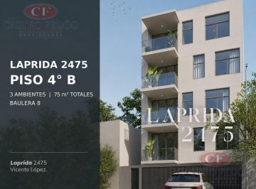 Departamento · 70m² · 3 Ambientes · Departamedepartamento de 3 Ambientes en Cuarto Piso con Balcón y Baulera – Laprida 2475nto