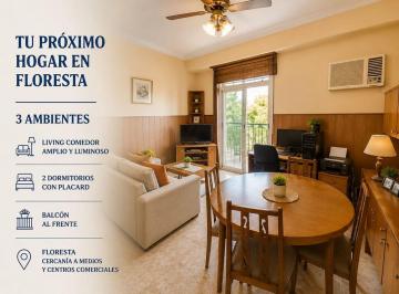 Departamento · 57m² · 3 Ambientes · Venta Departamento 3 Ambientes Floresta Balcon