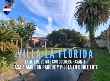 Casa · 256m² · 4 Ambientes · 2 Cocheras · Venta Casa 4 Amb Cochera y Pileta Villa La Florida