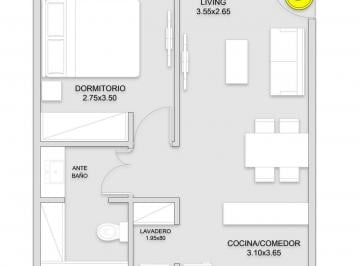 Departamento · 40m² · 2 Ambientes · Departamento Venta 2 Ambientes 45 m Pozo