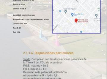 Terreno · 312m² · Venta Terreno Martin Coronado