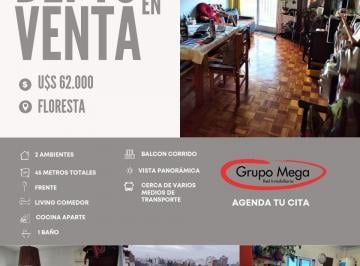 Departamento · 40m² · 2 Ambientes · 2 Ambientes con Balcon Al Frente