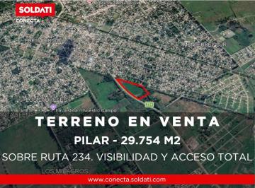 Terreno · 29754m² · Terreno de 29.754 m², Venta con 300 m Sobre Av Ramon Pacheco (Ruta 234) Presidente Derqui - Pilar