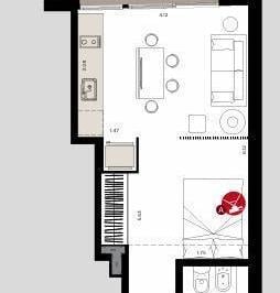 Departamento · 31m² · 1 Ambiente · Pre Venta Monoambiente en Villa Devoto