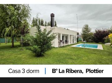 Casa · 136m² · 4 Ambientes · 1 Cochera · Casa 3 Dorm en Venta, B° Cerrado La Ribera, Plottier