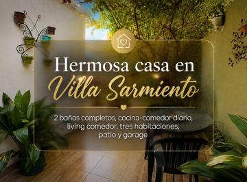 Casa · 122m² · 4 Ambientes · 1 Cochera · Venta Casa en Villa Sarmiento 4 Amb Garage y Patio