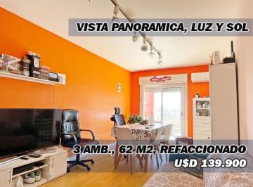 Departamento · 62m² · 3 Ambientes · Depto. 3 Amb. 62 m², Vista Panor. Luz y Sol, Palermo Tranqui