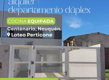 Departamento de 1 ambiente, Centenario · Dúplex en Alquiler – Loteo Perticone