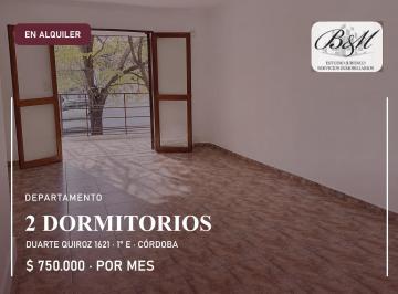 Departamento de 4 ambientes, Córdoba · Departamento en Alquiler de 2 Dorm. con Balcón · Duarte Quiroz 1621