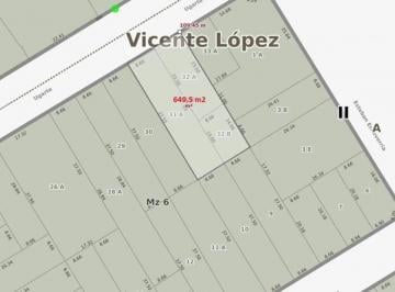Terreno , Vicente López · Unico Lote de 17,32 X 37,5 (649.5 m² Aprox), a m de Colectora