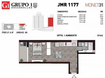 Departamento · 33m² · 1 Ambiente · Departamento Monoambiente