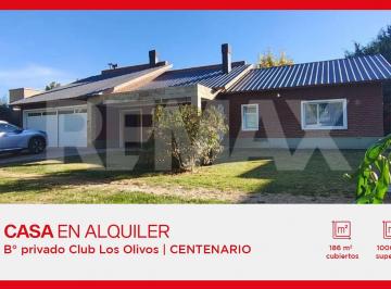 Casa · 186m² · 6 Ambientes · 2 Cocheras · Alquiler Casa en Bº Los Olivos|centenario|nqn