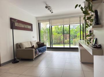 Departamento · 80m² · 3 Ambientes · 1 Cochera · Departamento Venta en Quartier Nordelta Planta Baja con Jardin de 3 Ambient}