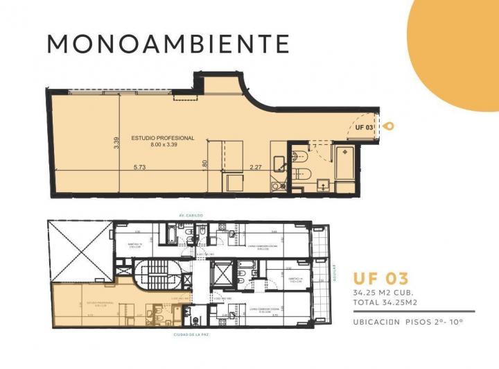 Departamento · 34m² · 1 Ambiente