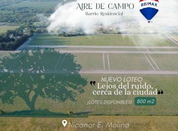 Terreno · 800m² · Se Vende Terreno en Aire de Campo, Nicanor Molinas