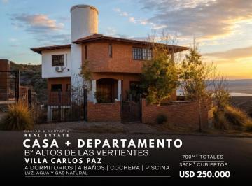 Casa · 380m² · 7 Ambientes · 1 Cochera · Venta Casa de Categoría con Vista Al Lago y La Ciudad en Altos de Las Vertientes Villa Carlos Paz