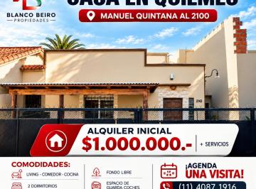 Casa de 3 ambientes, Quilmes · Casa en Alquiler - Quilmes