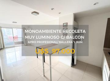 Departamento · 33m² · 1 Ambiente · Departamento Monoambiente Recoleta, Apto Profesional, Apto Credito