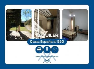 Casa · 182m² · 3 Ambientes · 1 Cochera · Alquiler Casa Amoblada 1 Habitación con Gran Parque, España Al 500, Pergamino