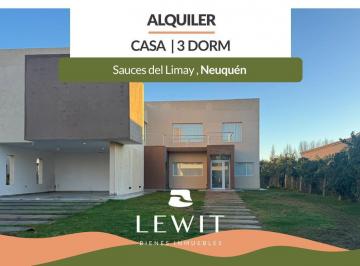 Casa · 384m² · 7 Ambientes · 2 Cocheras · Alquiler Casa B° Privado Sauces del Limay| 3 Dorm. | Neuquén