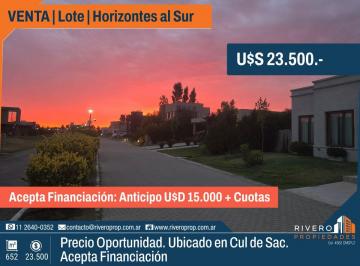 Terreno , Presidente Perón · Venta Lote en Cul de Sac - Acepta Financiación - Horizontes Al Sur