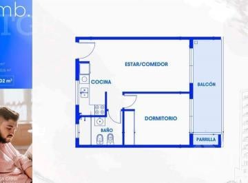 Departamento · 42m² · 2 Ambientes · Departamento 2 Amb a Estrenar en Caseros Centro