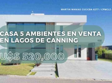 Casa · 250m² · 5 Ambientes · 2 Cocheras · Casa 5 Ambientes en Venta en Lagos de Canning