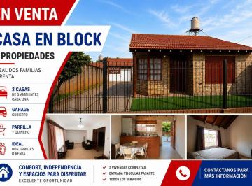 Casa · 350m² · 6 Ambientes · 1 Cochera · Venta de Casa en Block - 2 Casas de 3 Amb.