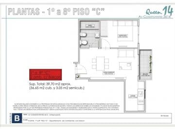 Departamento · 36m² · 2 Ambientes · Departamento en Agronomia