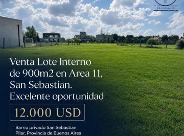 Terreno , Pilar · Venta Hermoso Lote Interno de 900 m² en San Sebastián Área 13 Excelente Oportunidad