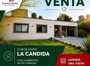Casa de 3 ambientes, La Plata · Vende Casa 2 Dorm. y Pileta en Club de Campo La Candida, Ruta 2 Km 46.