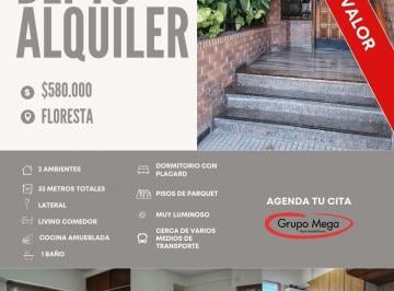 Departamento · 33m² · 2 Ambientes · Departamento en Floresta - 2 Amb. Excelente Estado