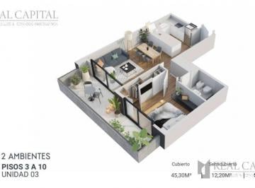 Departamento · 46m² · 2 Ambientes · Departamento Feel Belgrano