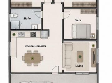 Departamento de 3 ambientes, Rivadavia · Duplex del Sol