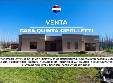 Casa · 130m² · 7 Ambientes · 2 Cocheras · Venta Casa Quinta - Cipolletti